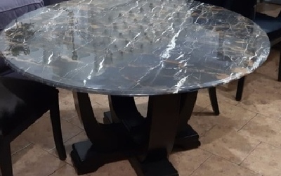 Стол круглый Clabdesign с мраморной столешницей 